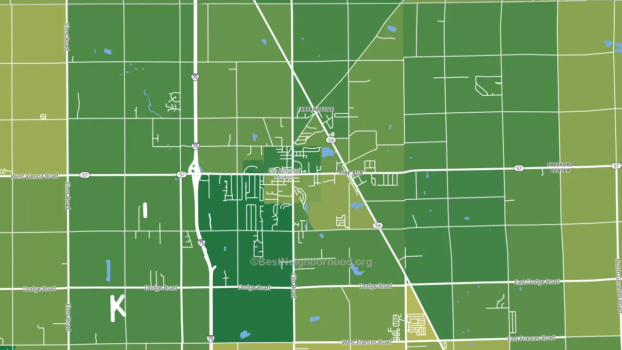 Clio, MI block-group voter-turnout map