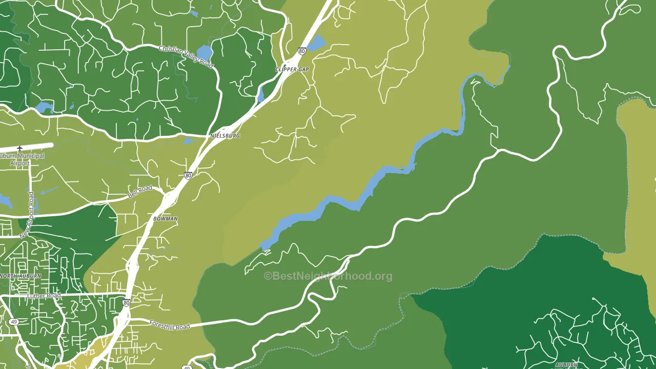 Clipper Gap, CA block-group voter-turnout map