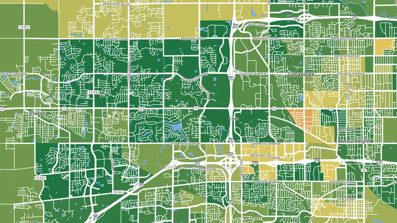 Clive, IA block-group voter-turnout map