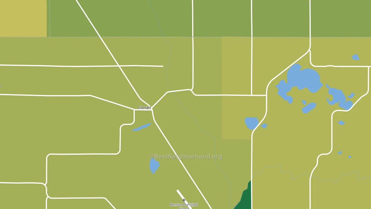 Clontarf, MN block-group voter-turnout map