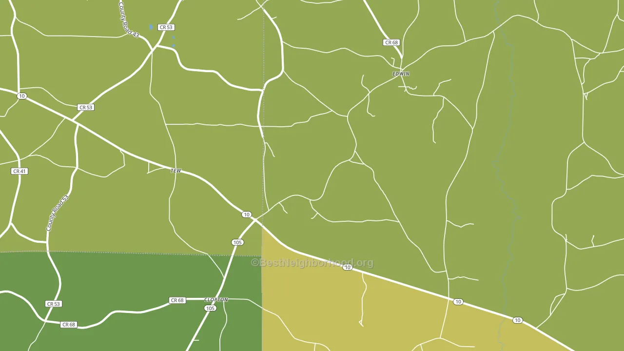 Clopton, AL block-group voter-turnout map