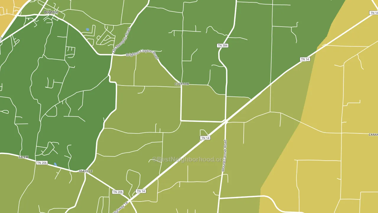 Clopton, TN block-group voter-turnout map