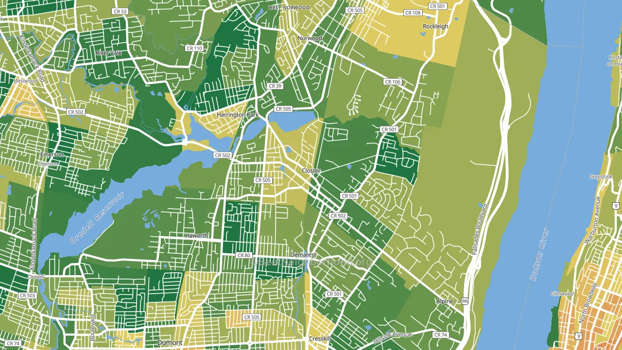 Closter, NJ block-group voter-turnout map
