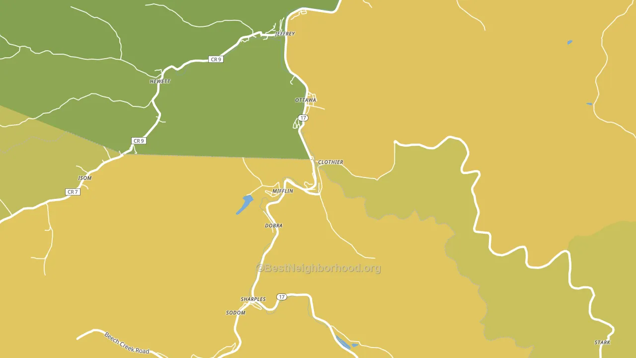 Clothier, WV block-group voter-turnout map