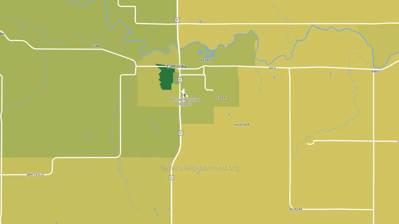 Cloud County, KS block-group voter-turnout map
