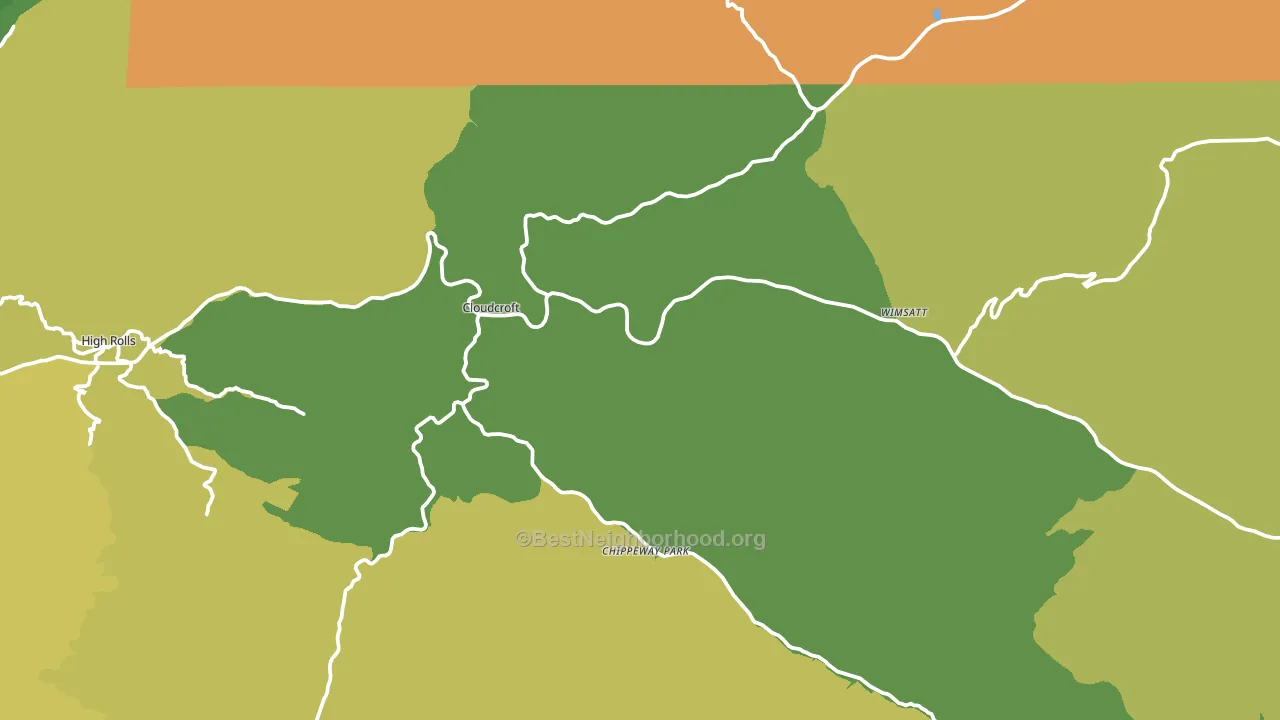 Cloudcroft, NM block-group voter-turnout map
