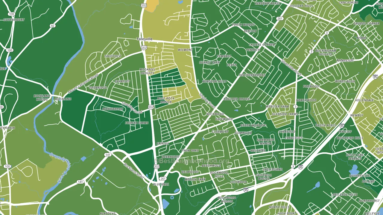 Cloutier Court, Wilmington, DE block-group voter-turnout map
