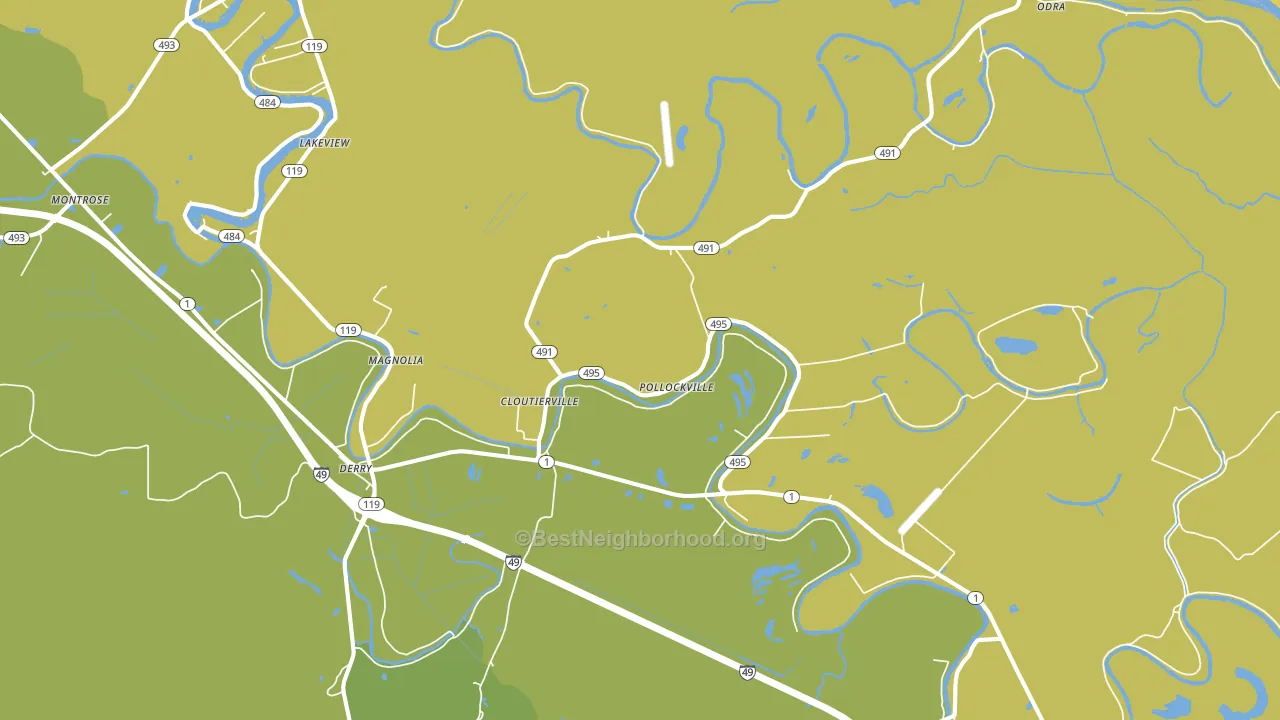Cloutierville, LA block-group voter-turnout map