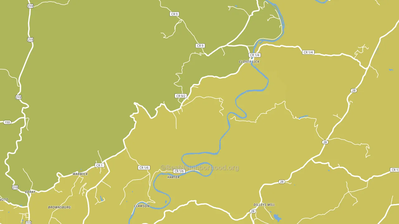 Clover Lick, WV block-group voter-turnout map