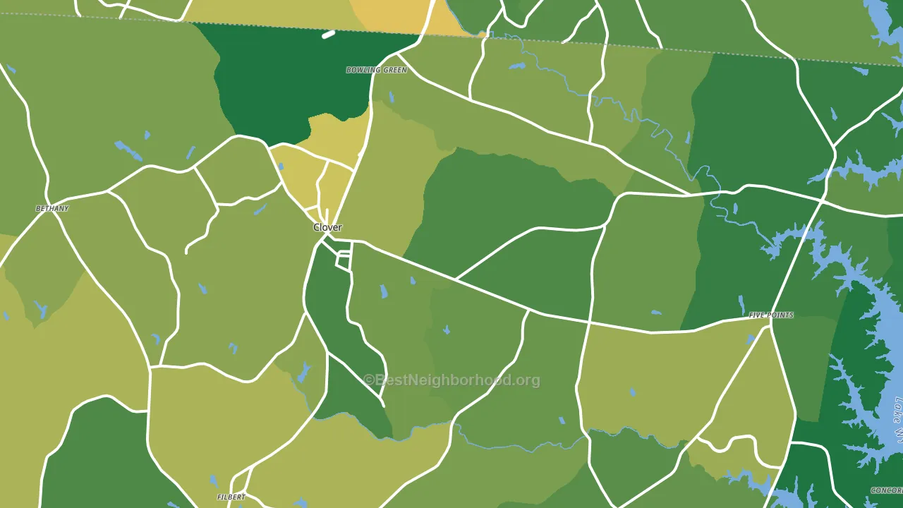 Clover, SC block-group voter-turnout map