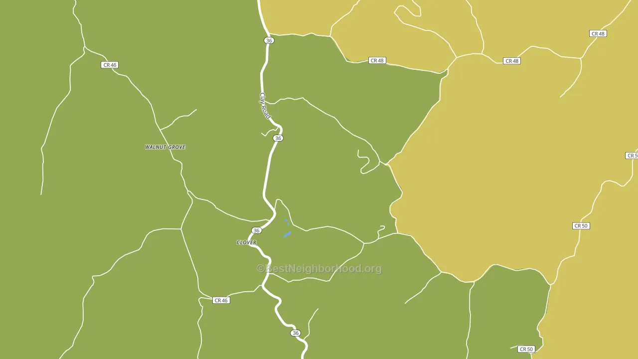 Clover, WV block-group voter-turnout map