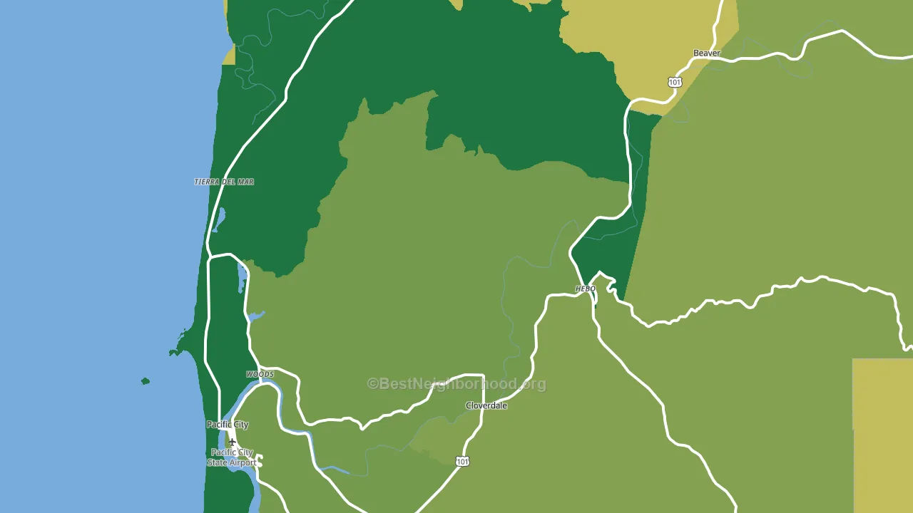 Cloverdale, OR block-group voter-turnout map