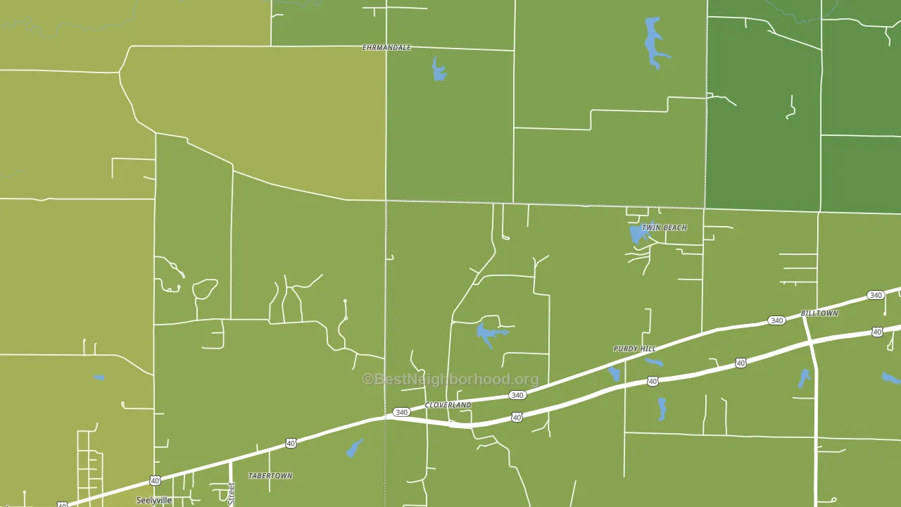 Cloverland, IN block-group voter-turnout map