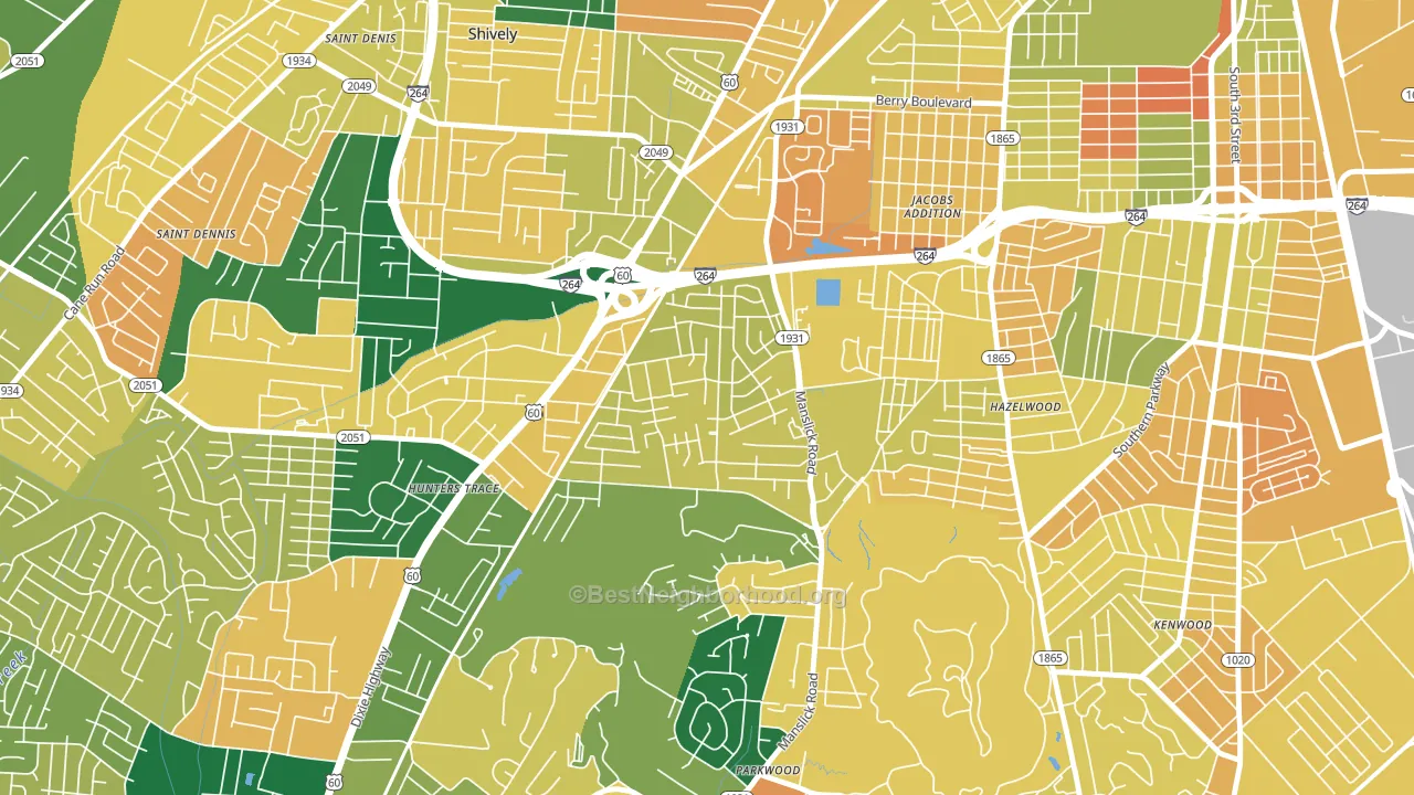 Cloverleaf, Louisville, KY block-group voter-turnout map