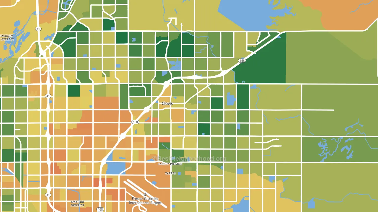Clovis, CA block-group voter-turnout map