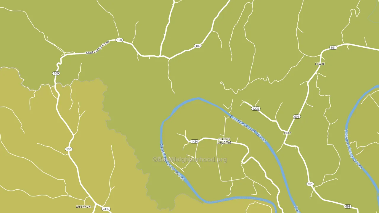 Cloyds Landing, KY block-group voter-turnout map