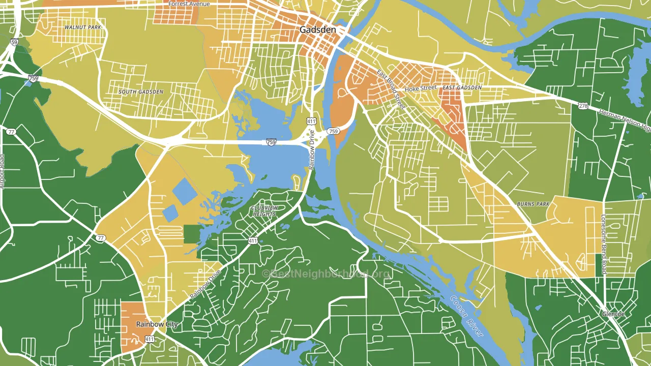 Clubview Heights, AL block-group voter-turnout map