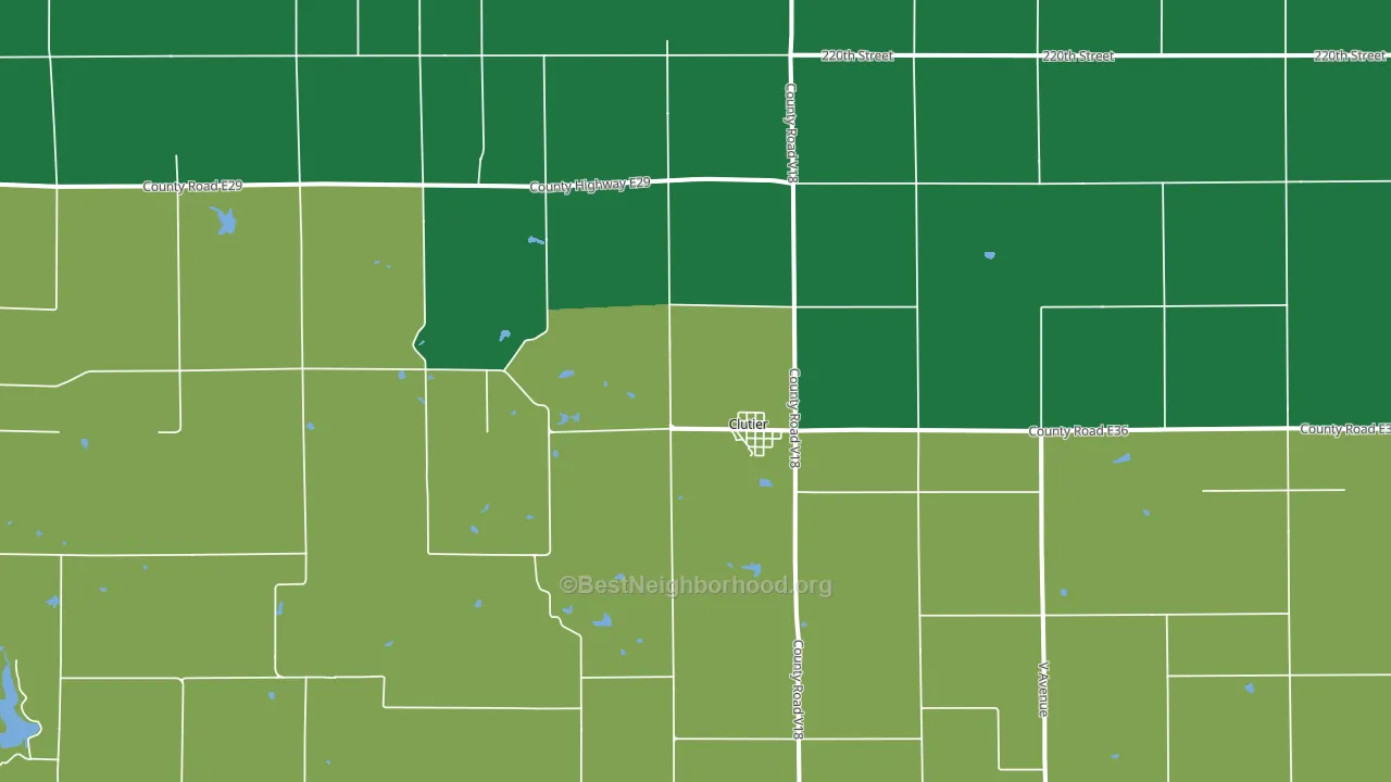 Clutier, IA block-group voter-turnout map