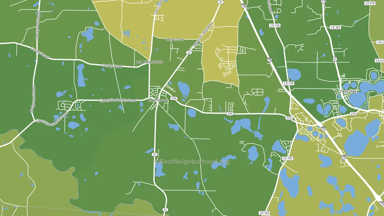 Clyattville, GA block-group voter-turnout map