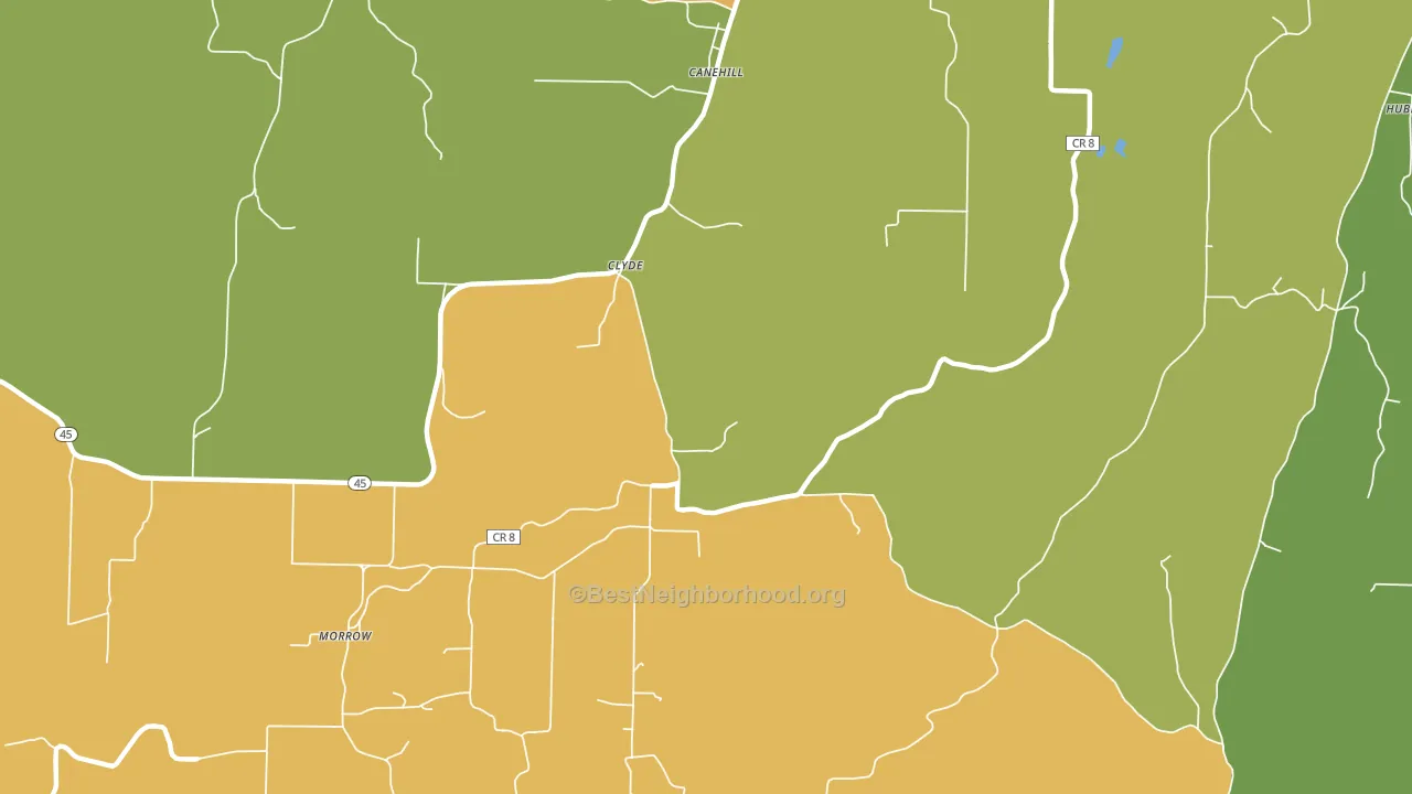 Clyde, AR block-group voter-turnout map