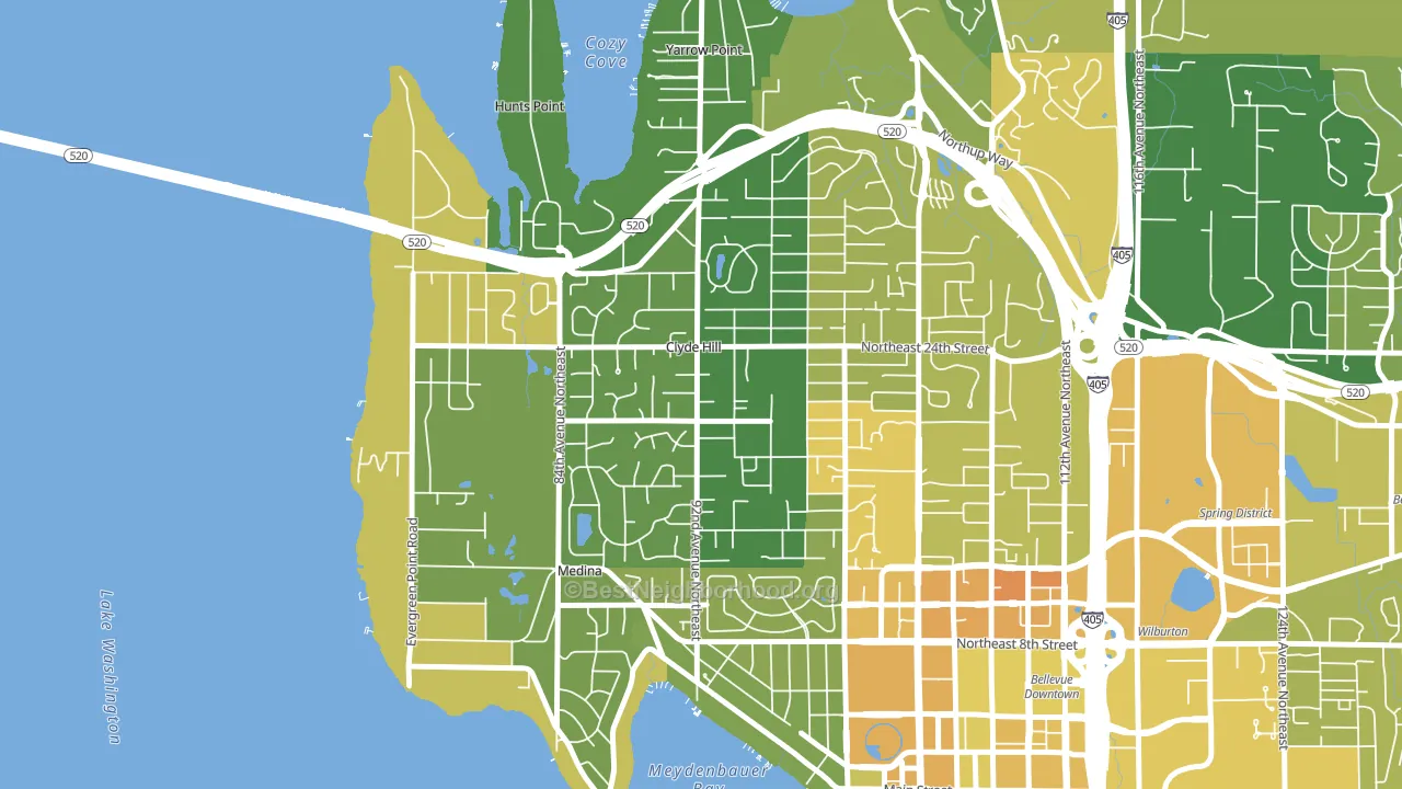 Clyde Hill, WA block-group voter-turnout map