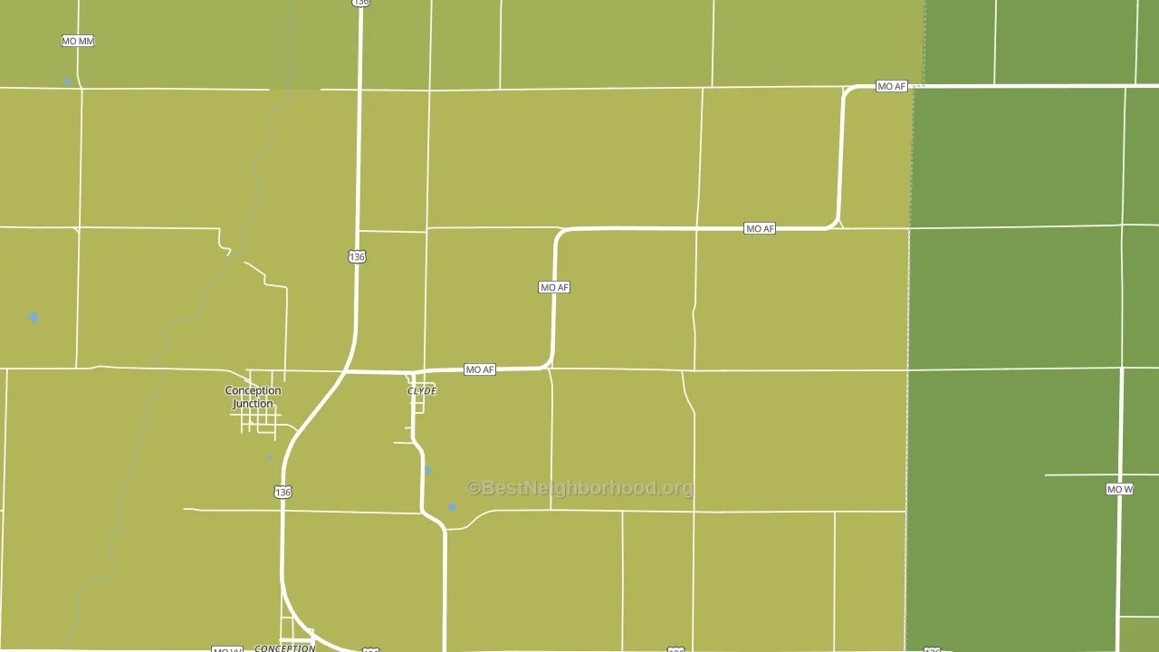 Clyde, MO block-group voter-turnout map