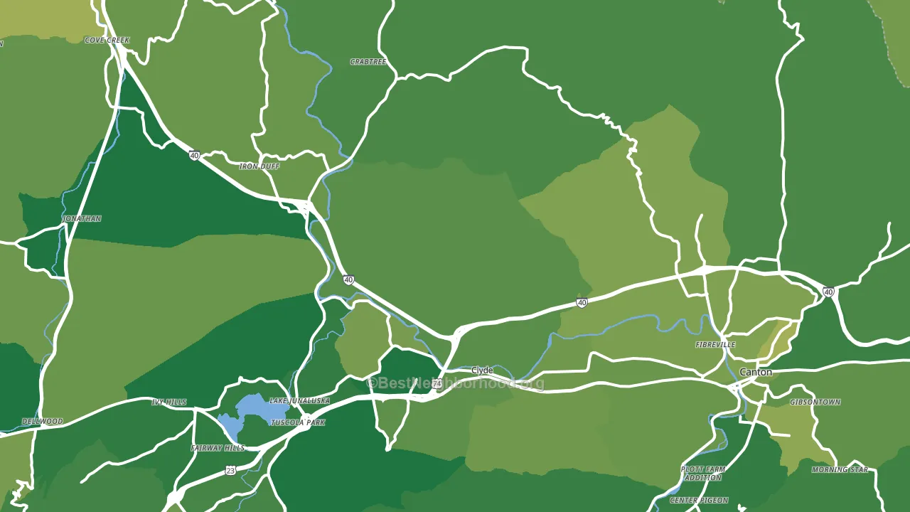 Clyde, NC block-group voter-turnout map