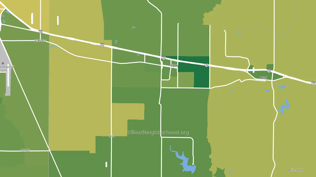 Clyde, TX block-group voter-turnout map