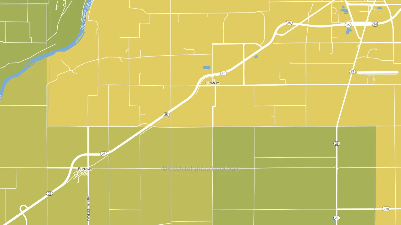 Clymers, IN block-group voter-turnout map