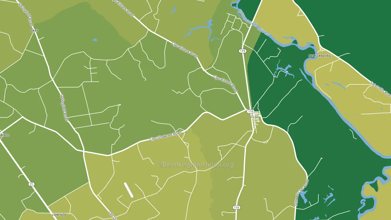 Clyo, GA block-group voter-turnout map