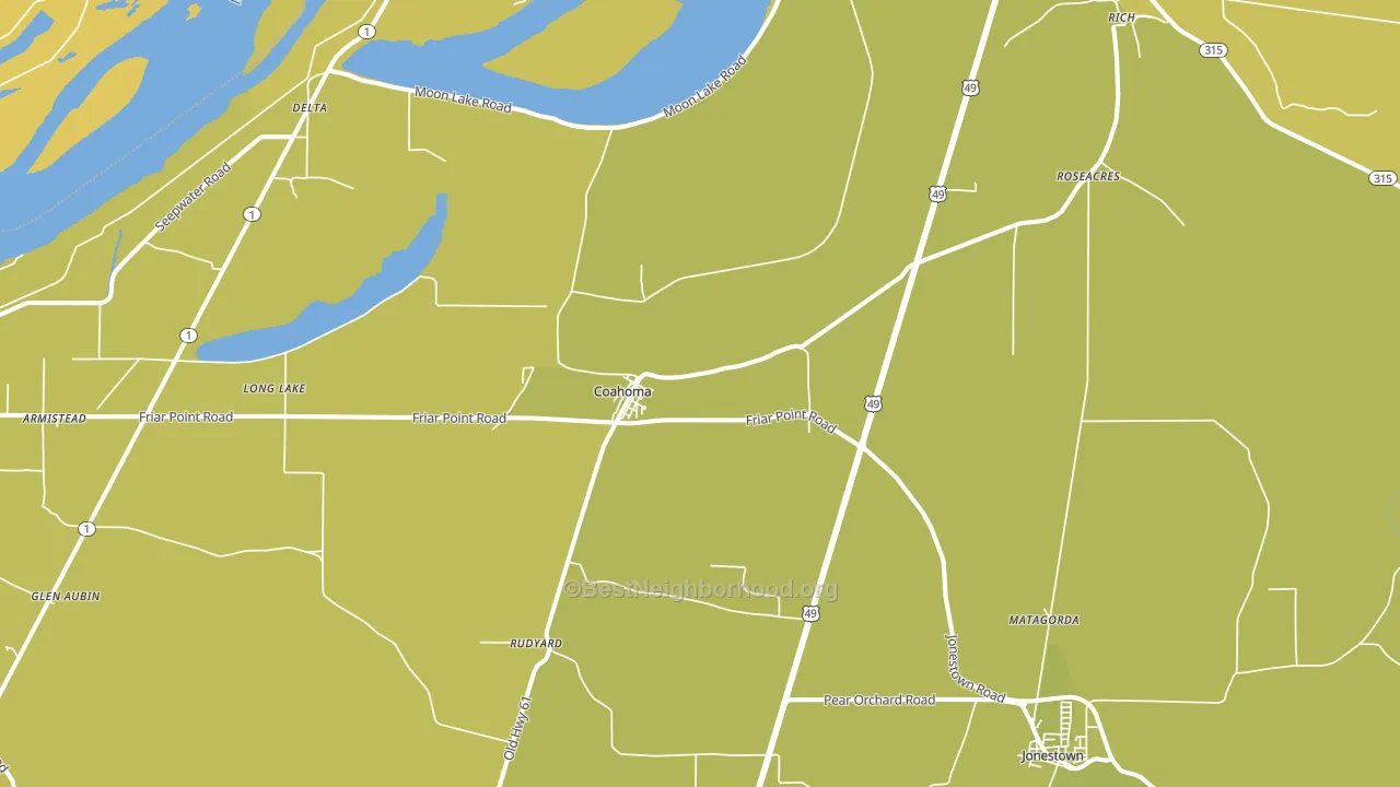 Coahoma, MS block-group voter-turnout map