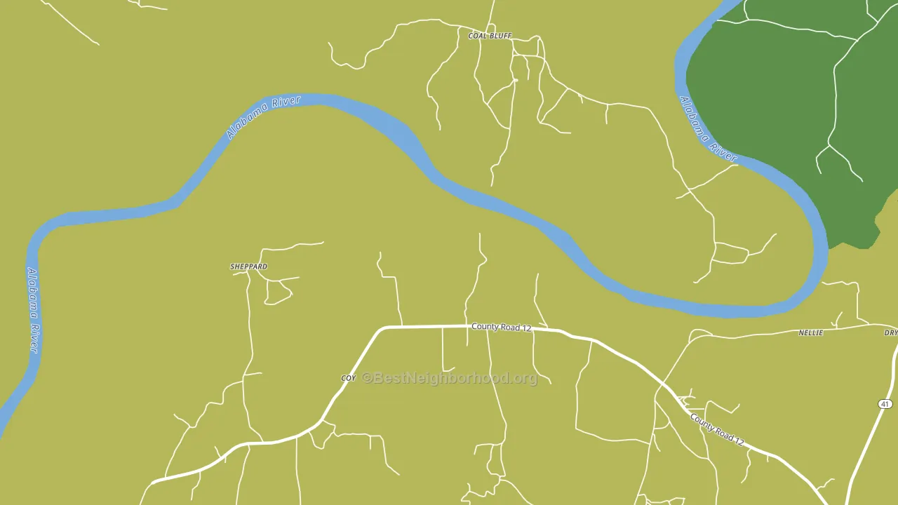 Coal Bluff, AL block-group voter-turnout map