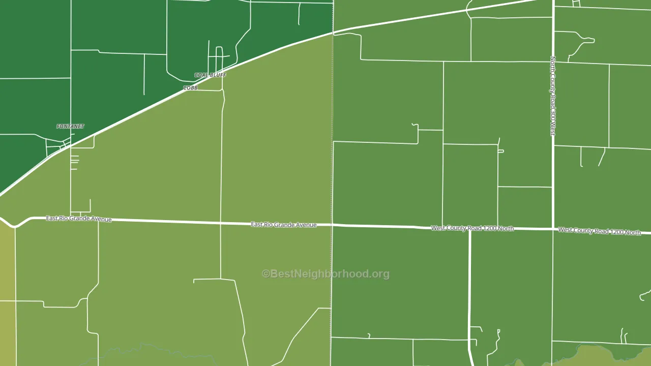 Coal Bluff, IN block-group voter-turnout map