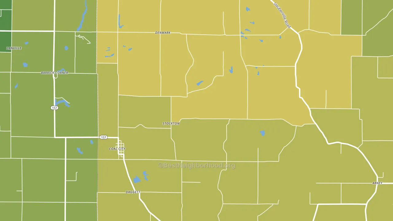 Coal City, IN block-group voter-turnout map