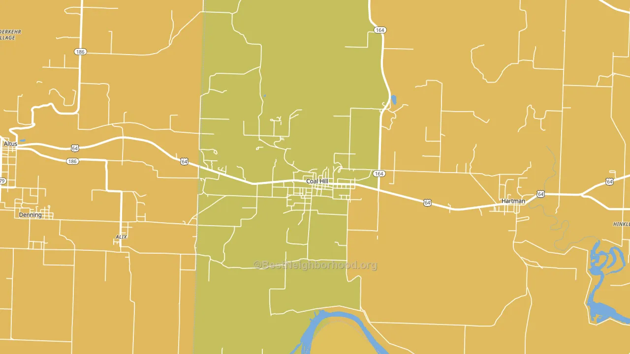 Coal Hill, AR block-group voter-turnout map