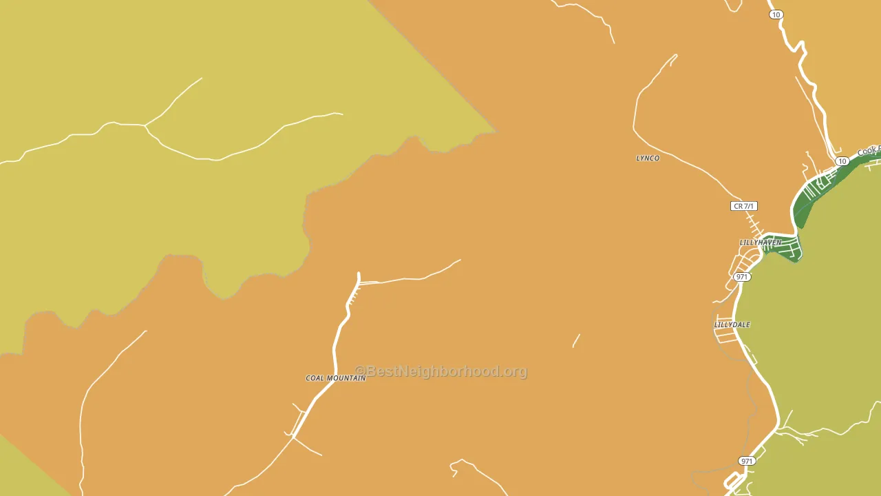 Coal Mountain, WV block-group voter-turnout map