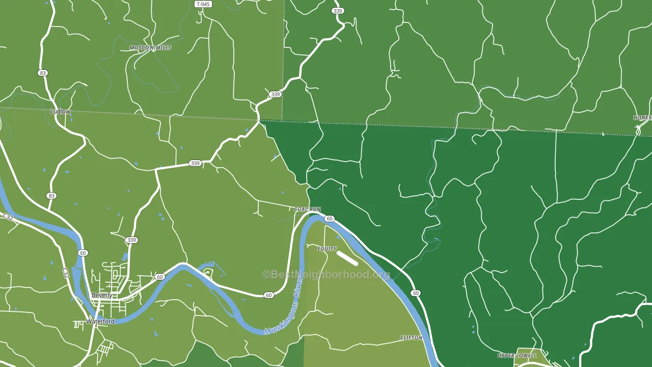 Coal Run, OH block-group voter-turnout map
