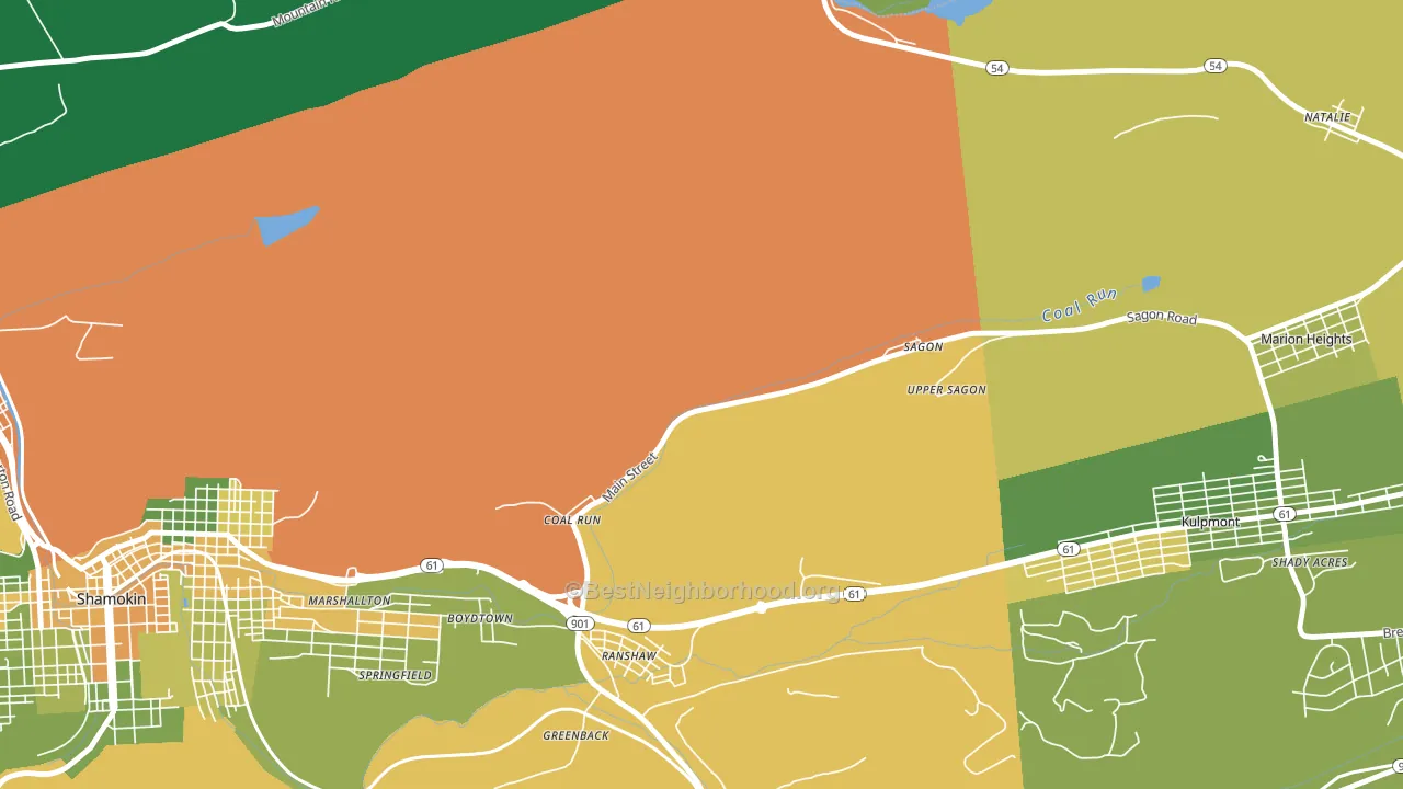 Coal Run, PA block-group voter-turnout map