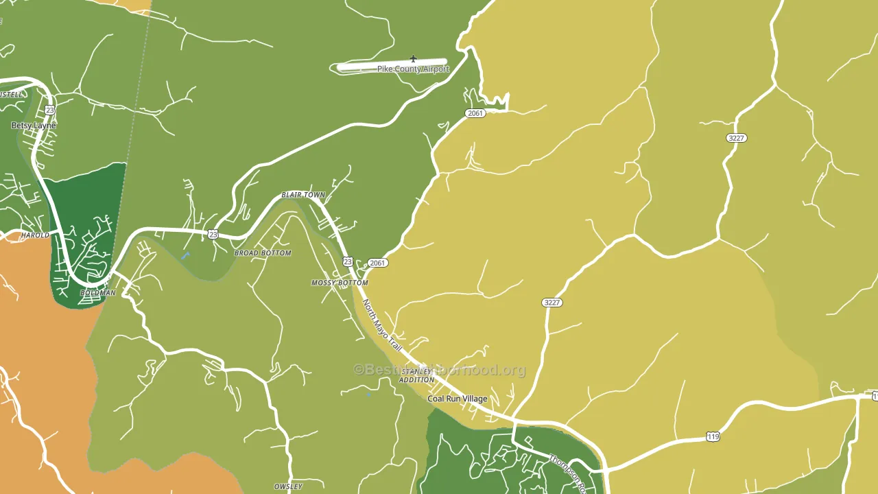 Coal Run Village, KY block-group voter-turnout map