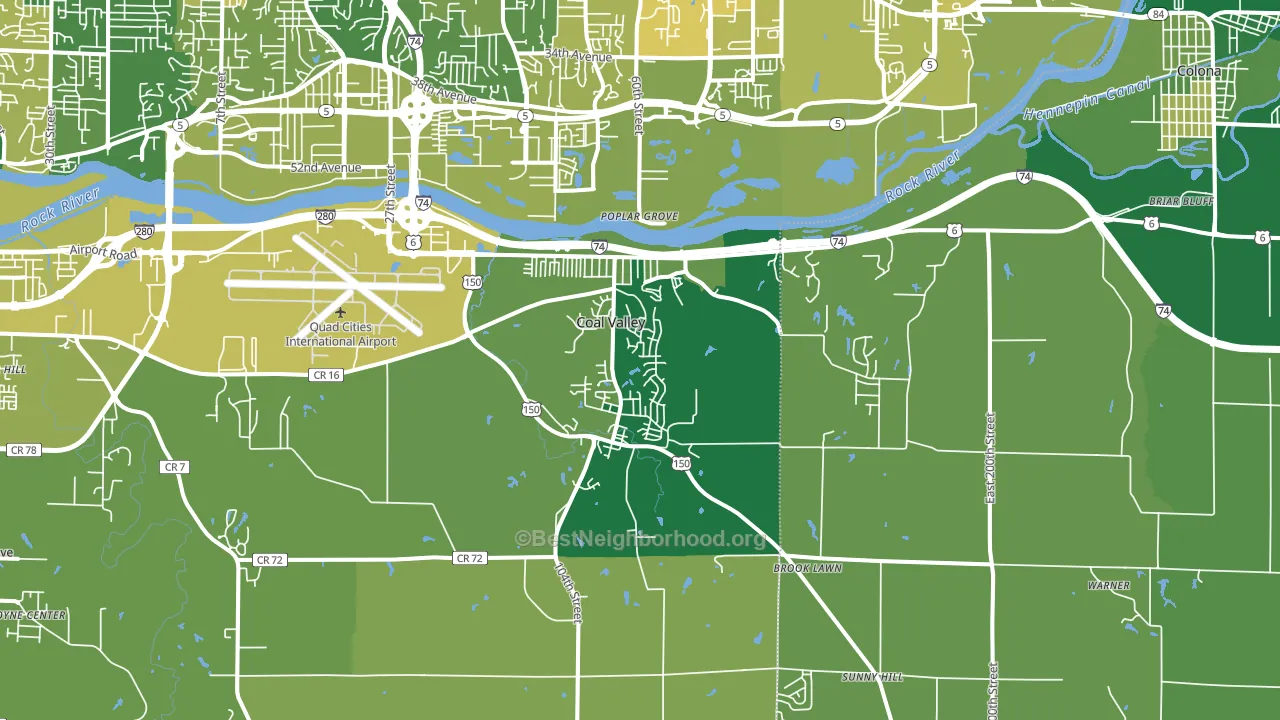Coal Valley, IL block-group voter-turnout map