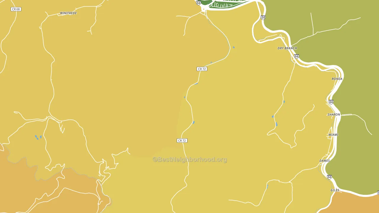 Coalburg, WV block-group voter-turnout map