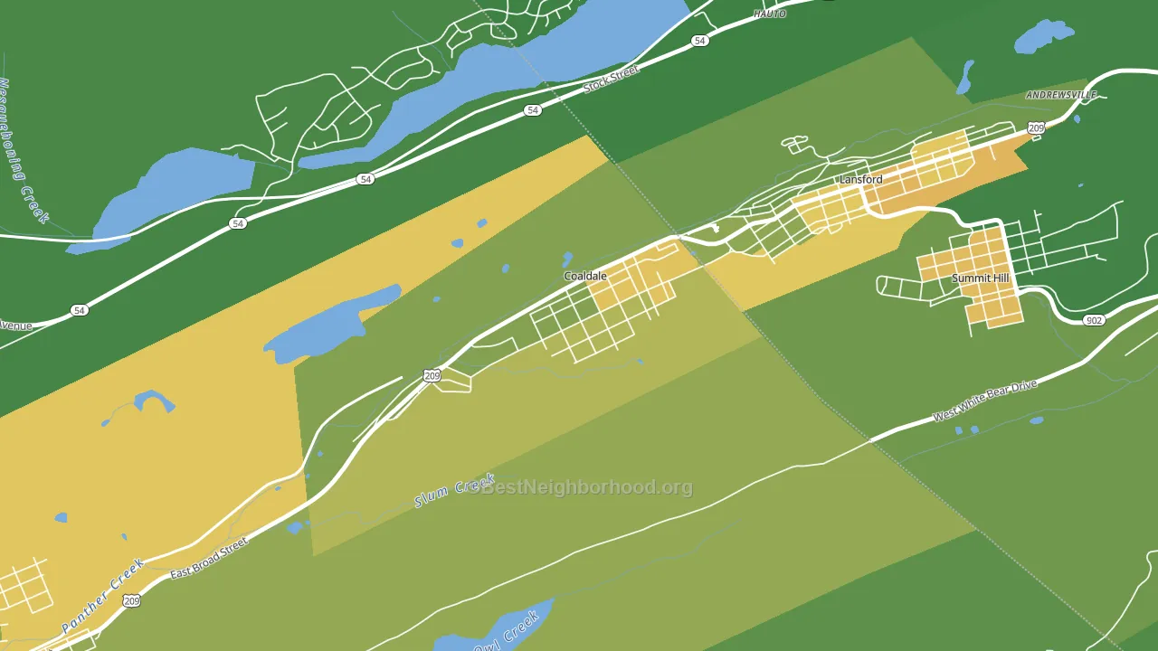 Coaldale, PA block-group voter-turnout map