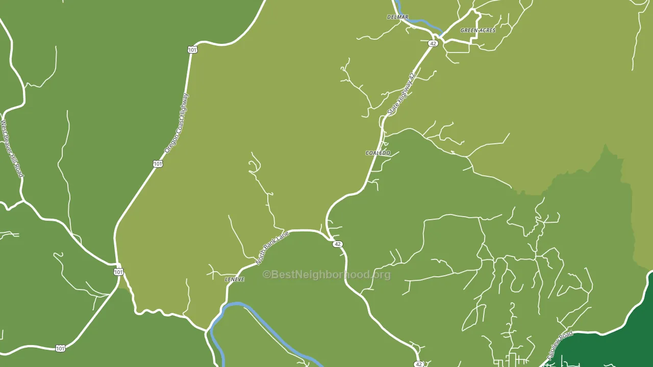 Coaledo, OR block-group voter-turnout map