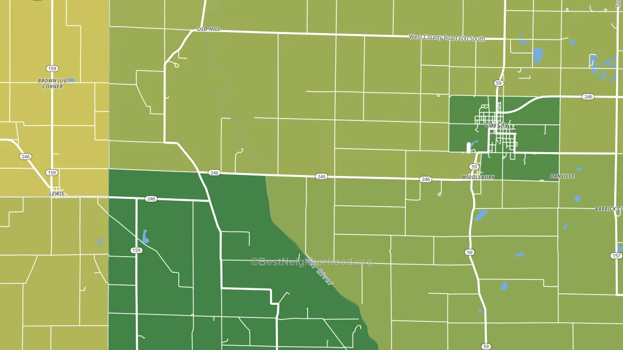 Coalmont, IN block-group voter-turnout map