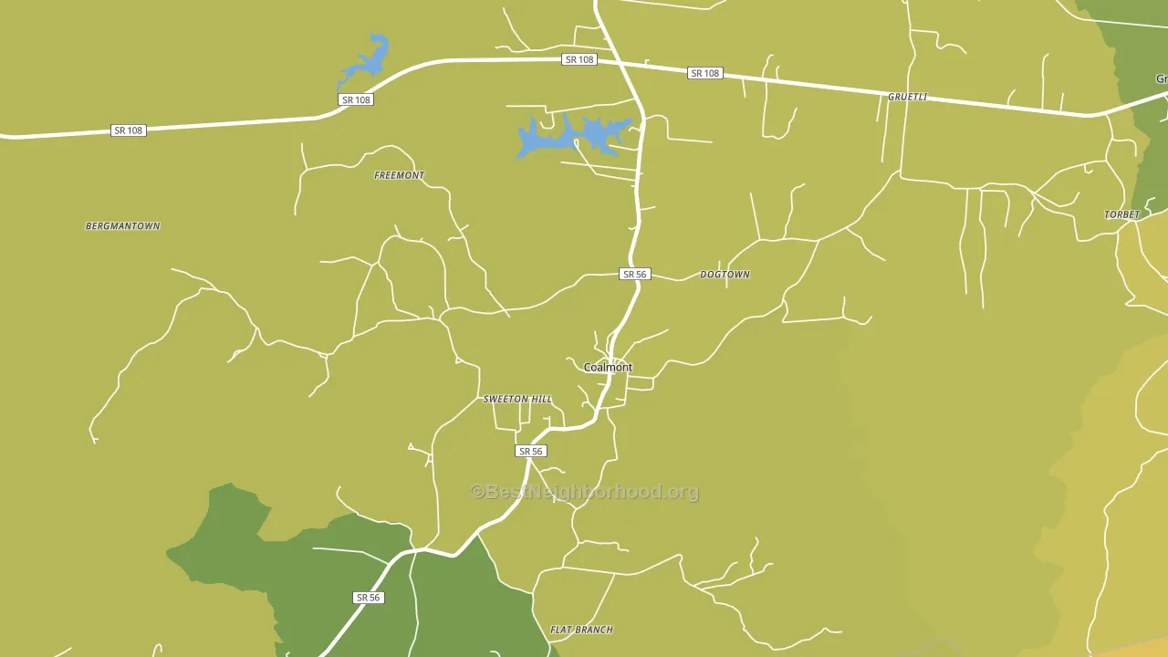 Coalmont, TN block-group voter-turnout map