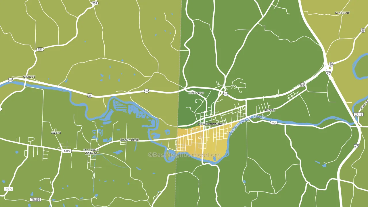 Coalport, OH block-group voter-turnout map