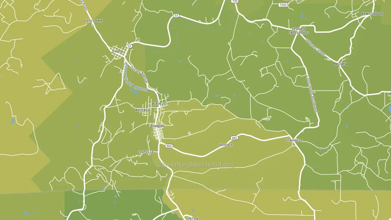 Coalport, PA block-group voter-turnout map