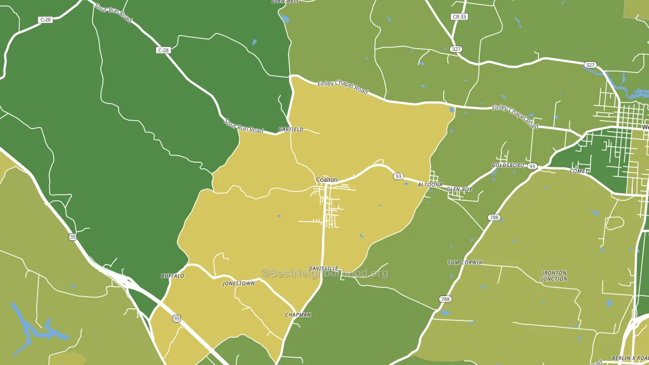 Coalton, OH block-group voter-turnout map