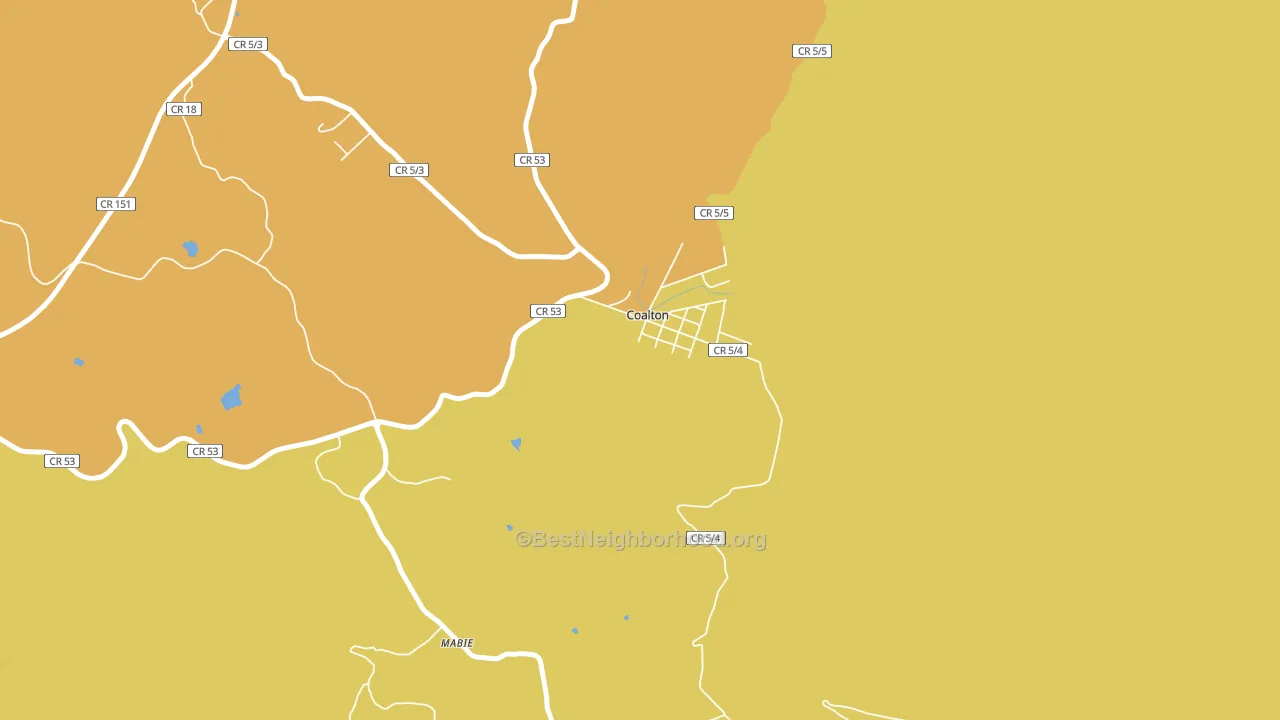 Coalton, WV block-group voter-turnout map