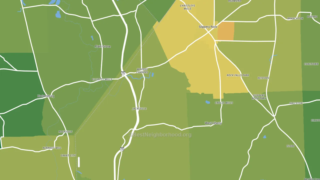 Coaltown, PA block-group voter-turnout map